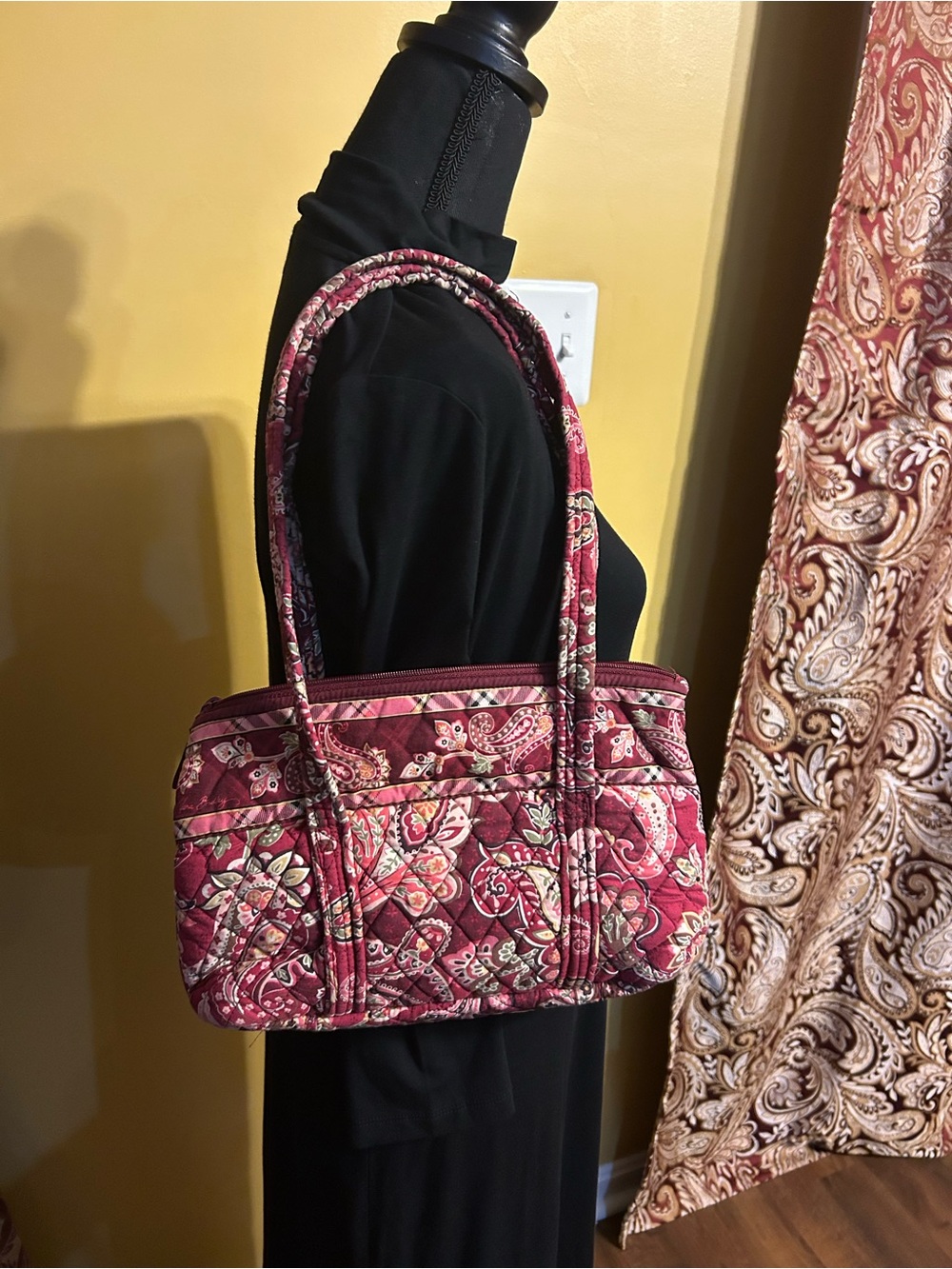 Vera Bradley Burgundy Plum Paisley Quilted Tote - Picture 10 of 10